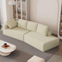 125" Stylish Chaise Lounge Modern Indoor Lounge Sofa Sleeper Sofa with Clean Lines for Living Room, Beige