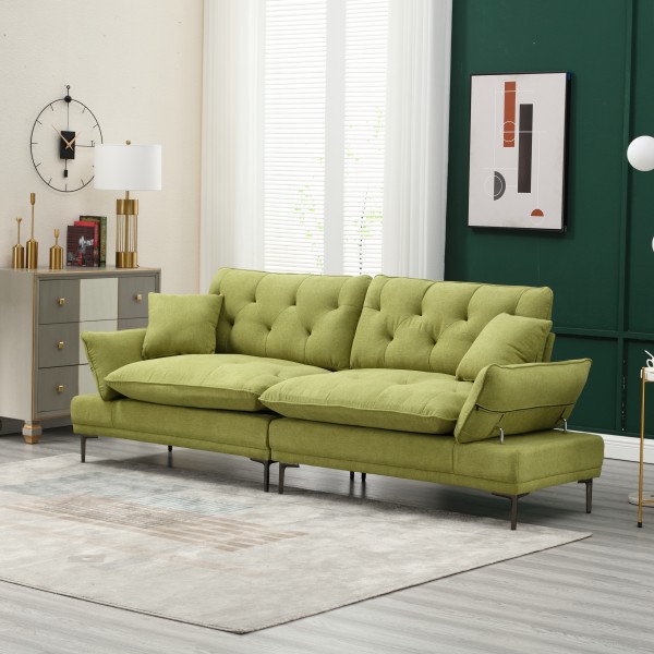 UNITED Linen Sofa , Accent sofa loveseat sofa with metal feet 