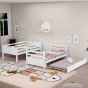 Twin over Pull-out Bunk Bed with Trundle, White 