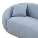 3 seater sofa Modern combination Half Moon casual teddy wool sofa Curved sofa, blue sky