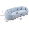 3 seater sofa Modern combination Half Moon casual teddy wool sofa Curved sofa, blue sky