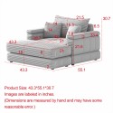 43.3 Inch Corduroy single sofa With a back pillow , 2 toss pillows and a ottoman ,Comfy Sofa- Deep Seat Couch for Living Room