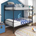 Twin over Twin Bunk Bed, Metal Frame with Ladder 