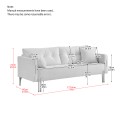 70" Velvet Sofa Couch Luxury Modern Upholstered 3-Seater sofa with 2 Pillows for Living Room, Apartment and Small Space 