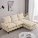 provided]81"Modern Sectional Technical leather L-Shaped Sofa Couch with Reversible Chaise Lounge 