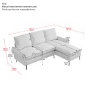 provided]81"Modern Sectional Technical leather L-Shaped Sofa Couch with Reversible Chaise Lounge 