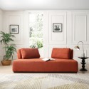 One-Piece Morden Sofa Counch 3-Seater Minimalist Sofa for Living Room Lounge Home Office Orange